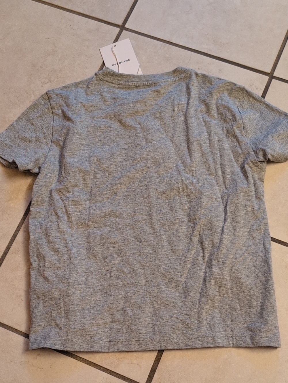 NWT Everlane Box Fit Tee Organic Cotton Heathered Grey Size XXS - Picture 2 of 7